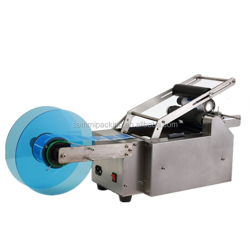 Best price Semi Automatic Round Plastic Water Wine Beer Cans Tube Vial Pet Glass Bottle Labeling Machine