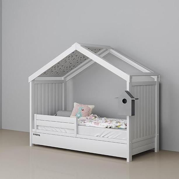 Cama Convertible Bed For Children & Toddlers Twin Size Wood House Detachable Tent Frame Kids Cribs Bed