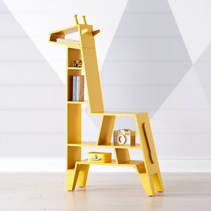 Giraffe Bookshelf Open Floor Standing Bookcase Free Standing Magazines Books Rack For Living Room Home Office Bedroom