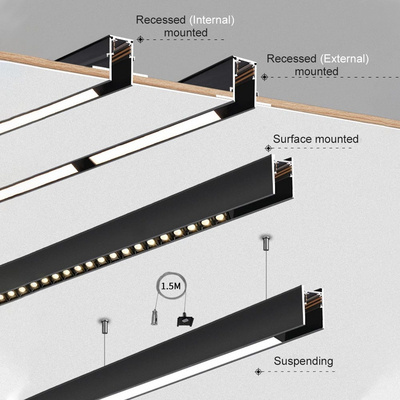 DC24V 48V Modular Design Surface Mounted LED Magnetic Spot Light Track Lights Lighting System led magnetic Track Rail