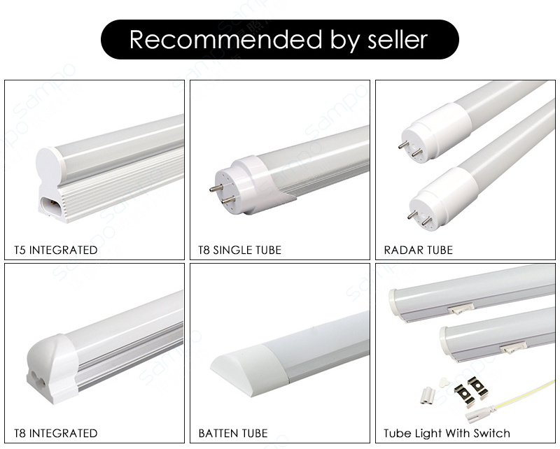 Factory OEM ODM LED Tube Light Fixture 1FT 2FT 3FT 4FT 5FT 6FT 18W 1200mm Integrated T5 T8 LED Tube Lighting