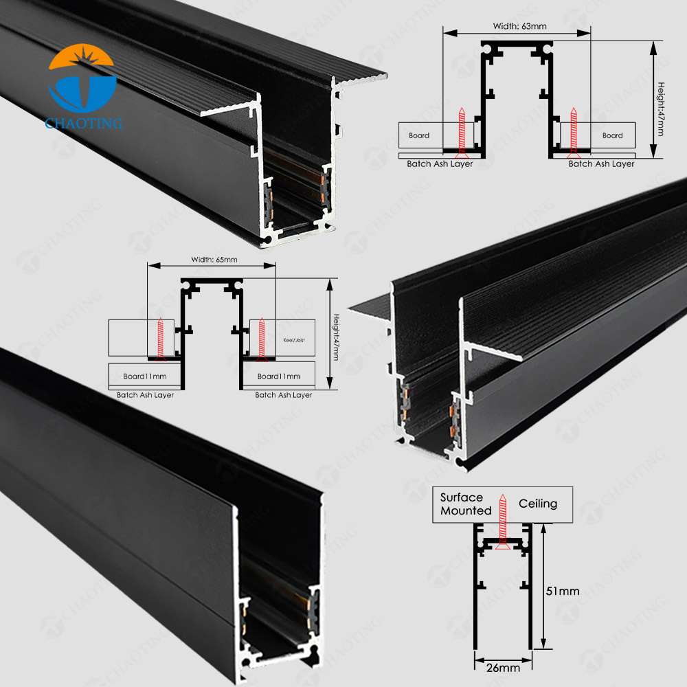 Hot Selling Magnetic Rail Spotlights Surface Recessed Pendant Indoor COB 18W Magnetic Track Lights Linear Magnet Track Lighting