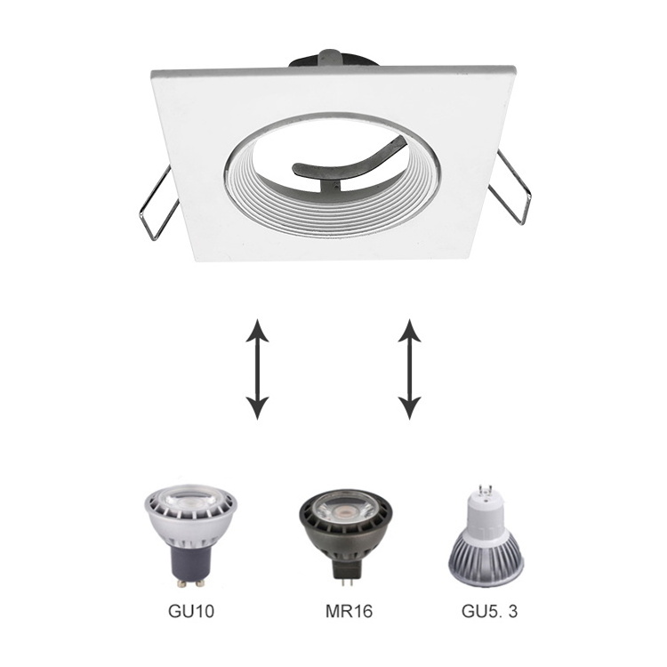 Hot Sale Recessed Ceiling M16 Square Lighting Fixture GU10 Downlight Holder