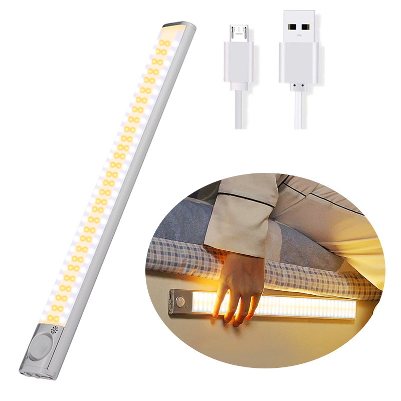 USB Rechargeable PIR LED Motion Human Induction Wireless Night Lighting Under Wardrobe Closet Kitchen Cabinet Sensor Light