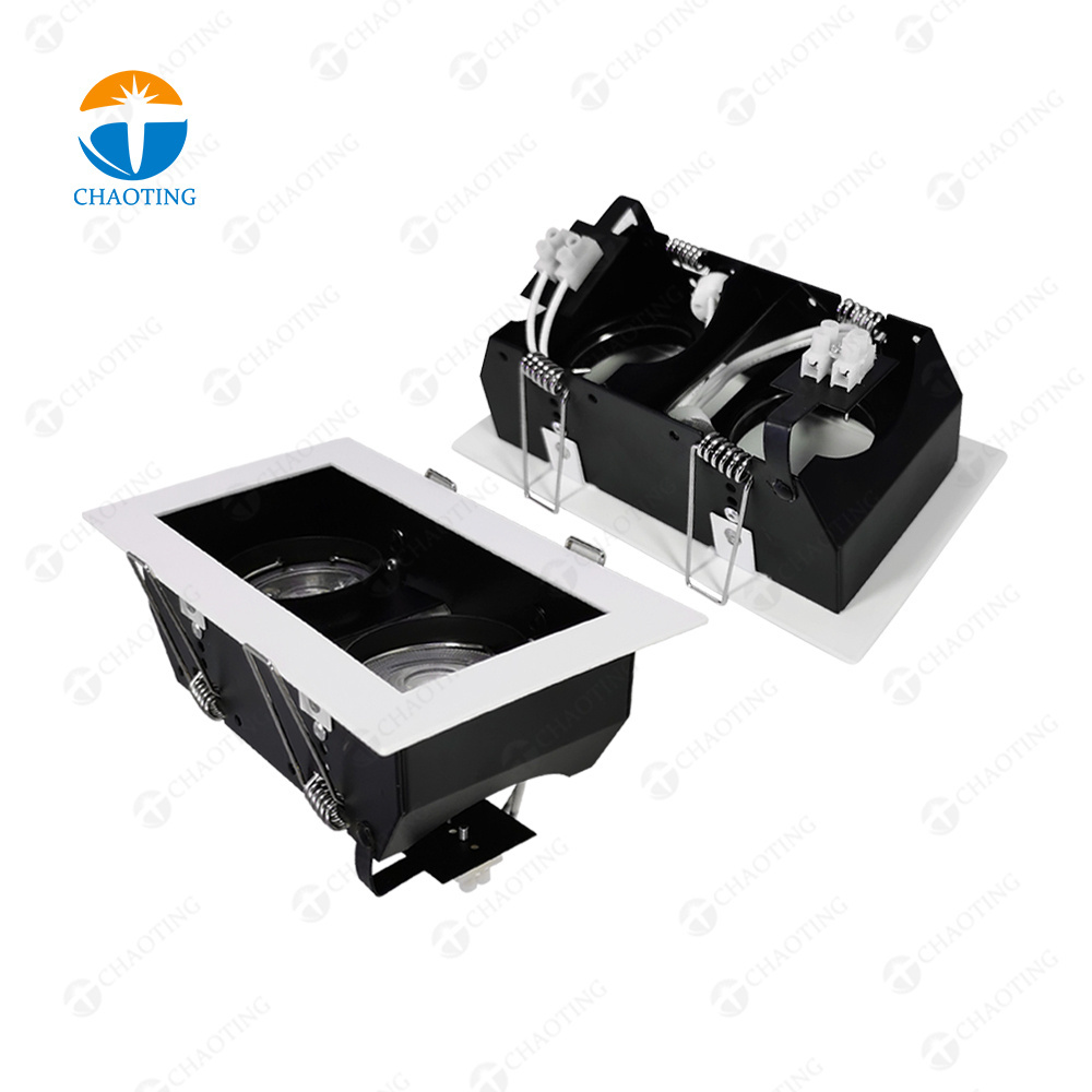 Single and double head Aluminum Downlight Housing Recessed Ceiling LED COB Lamp MR16 GU10 GU5.3 Spot Down Light Fixture