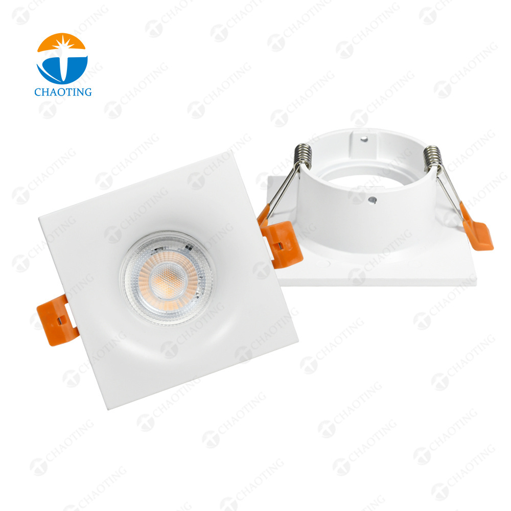 Aluminum Rotating Downlight Housing Led Lamp Mounted Fixtures Module Gu10 Gu5.3 Mr16 Ceiling Spot Down Light Floodlight Frame