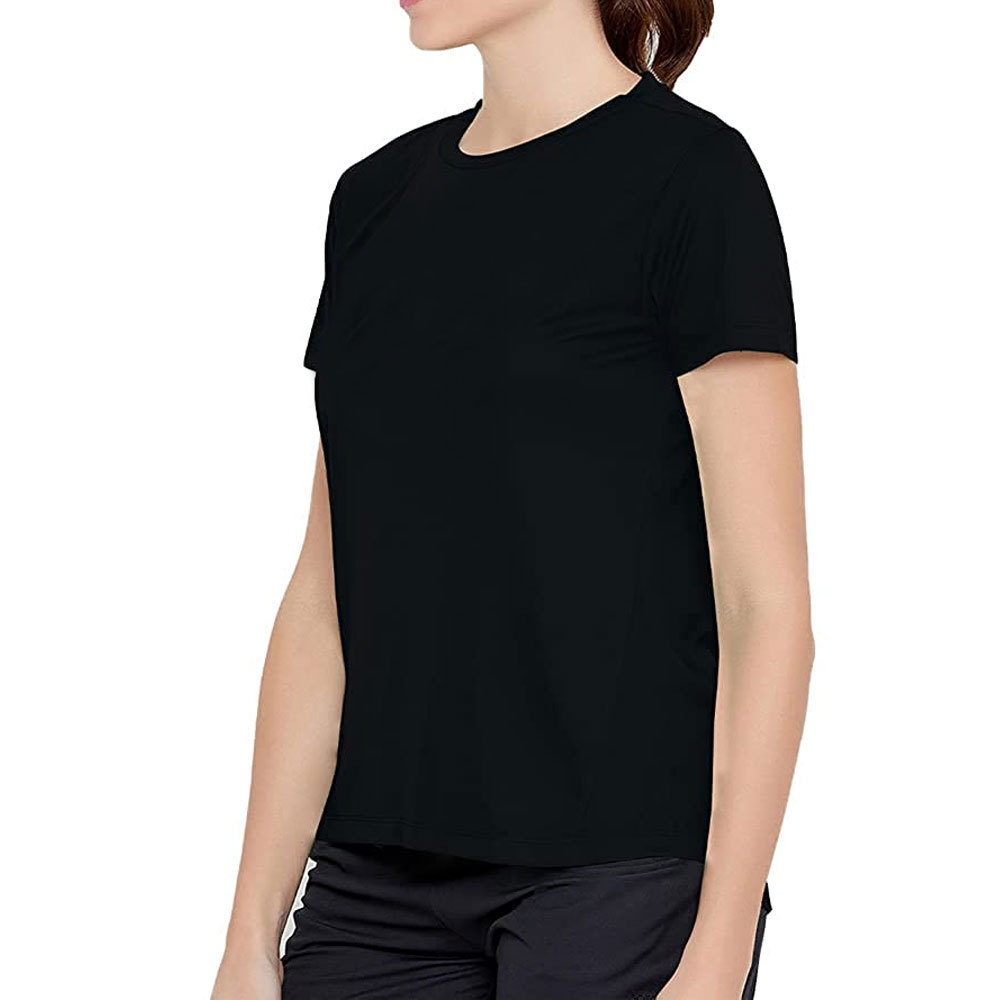 High Quality Customized Ladies O Neck Polyester T Shirt With Logo  Short Sleeve Plain Blank T Shirts For Women