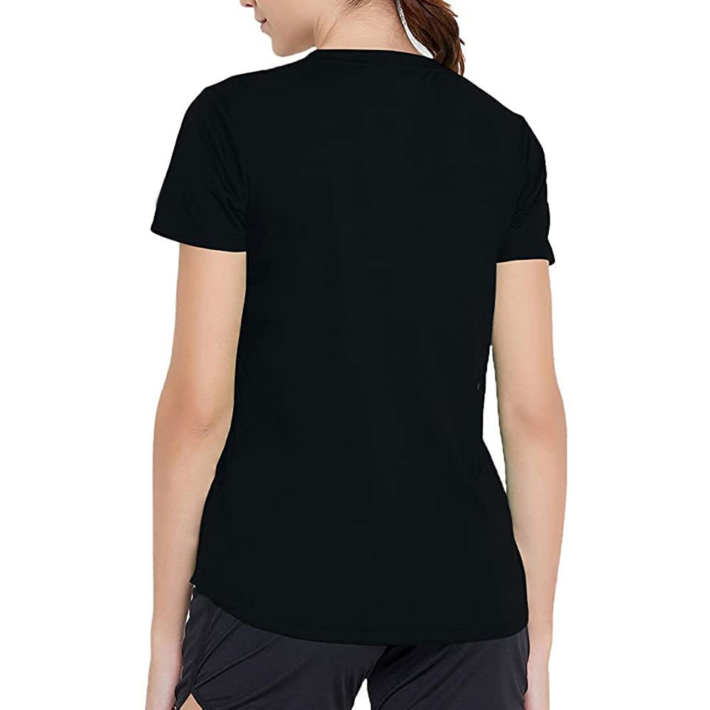 High Quality Customized Ladies O Neck Polyester T Shirt With Logo  Short Sleeve Plain Blank T Shirts For Women