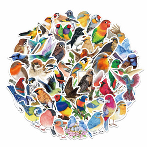 50Pcs Bird Stickers Waterproof Vinyl Bird Stickers for Kids Cartoon Bird Decals Animal for Kids Girls Water Bottles Stickers