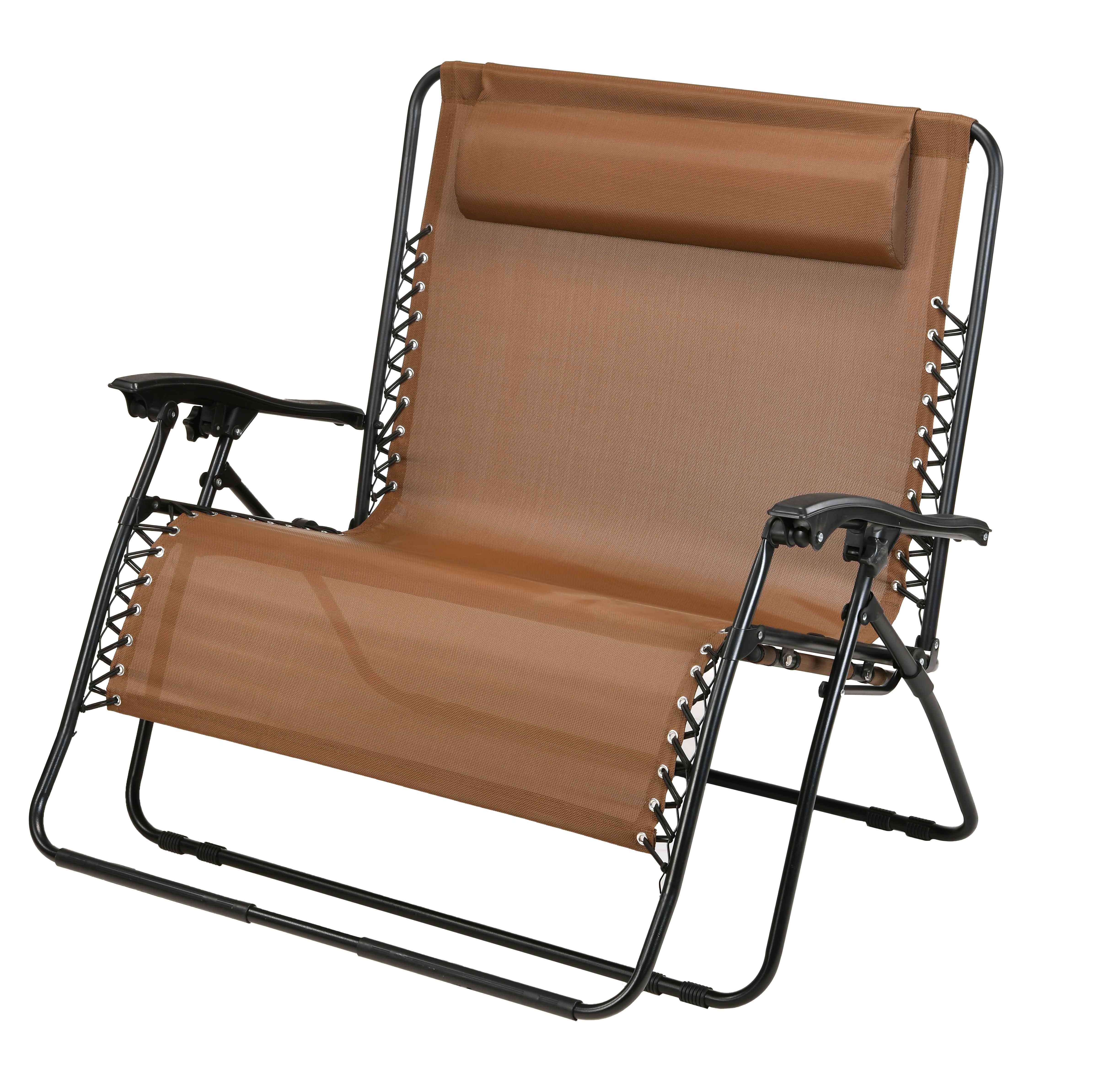 Hot Selling Outdoor Furniture Best Camping Chairs Double Seat Zero Gravity Reclining Patio Chairs