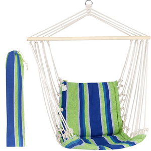 Hammock Chair Hanging Rope Swing with Armrests