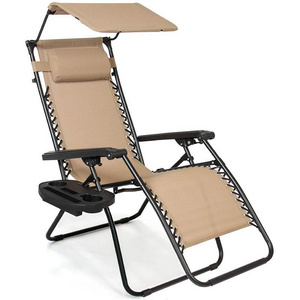 New Arrivals Folding Camp Chair With Shade Zero Gravity Chair Folding