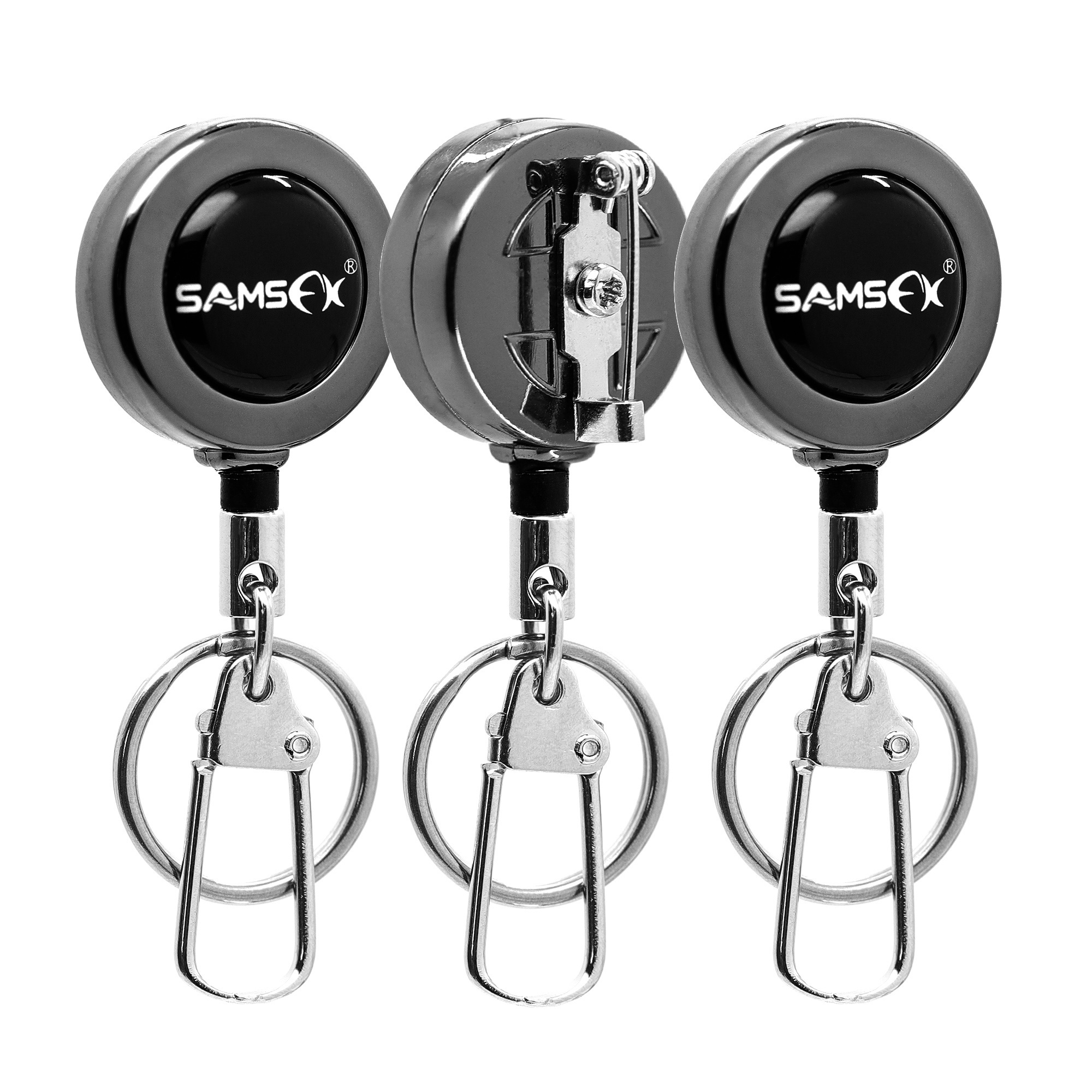 SAMSFX Zinger Retractor for Anglers Vest Pack Tool Combo Built-in Steel Cord Pin on Reel Fly Fishing Zinger Retractor