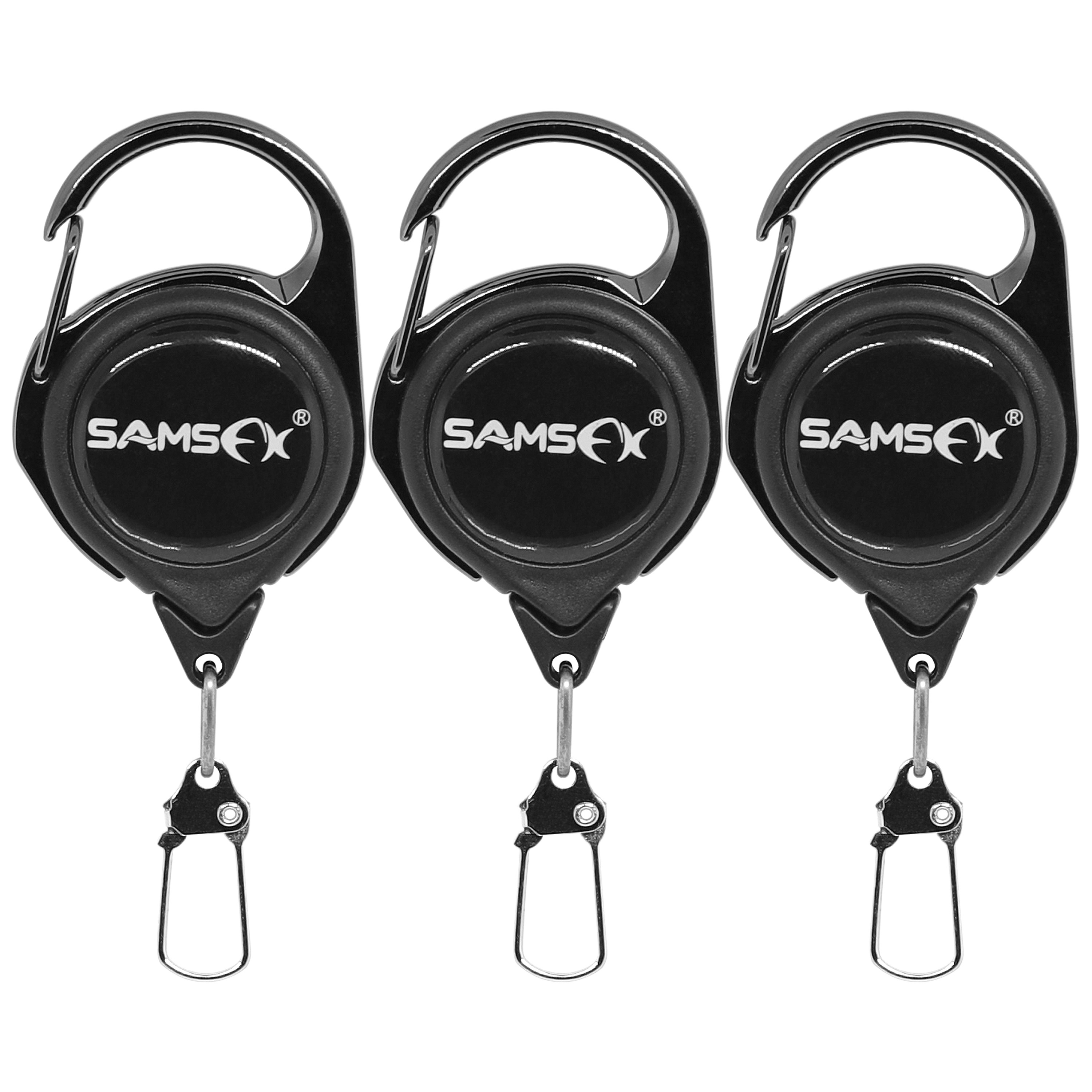 SAMSFX Fly Fishing Zinger Retractor Extractor Keeper Key Retractable Reel Badge Holder Tool Tether 3 PCS in Pack