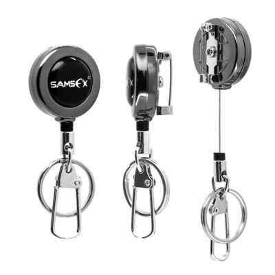 SAMSFX Zinger Retractor for Anglers Vest Pack Tool Combo Built-in Steel Cord Pin on Reel Fly Fishing Zinger Retractor