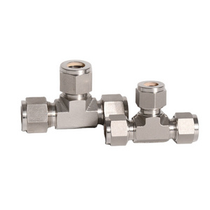 Compression Tube Fitting manufacturers & suppliers tubing unions 3/8 316 Stainless steel NPT Equal Union Tee connector