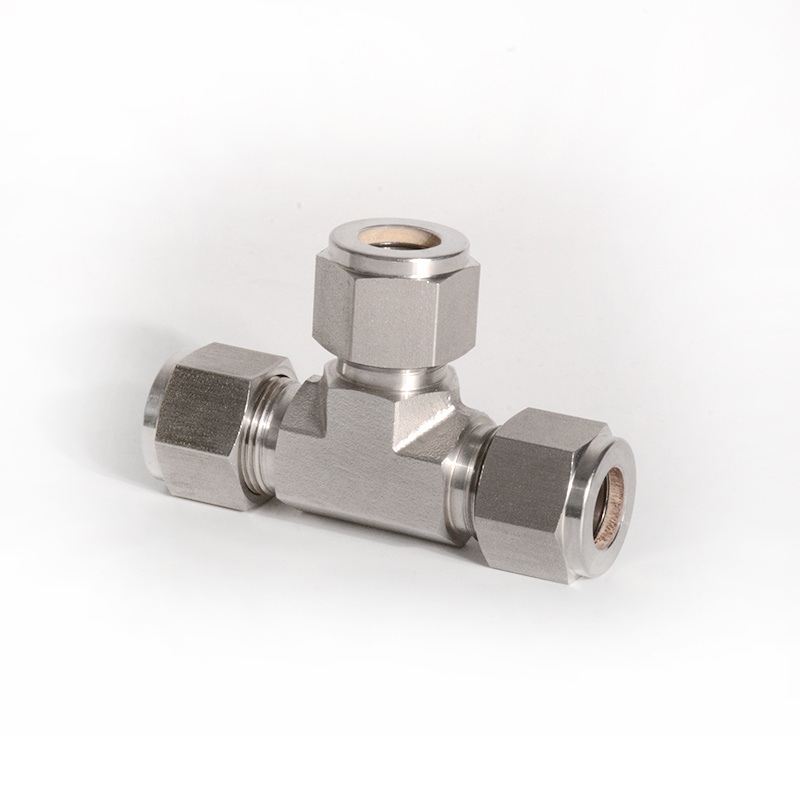 Compression Tube Fitting manufacturers & suppliers tubing unions 3/8 316 Stainless steel NPT Equal Union Tee connector