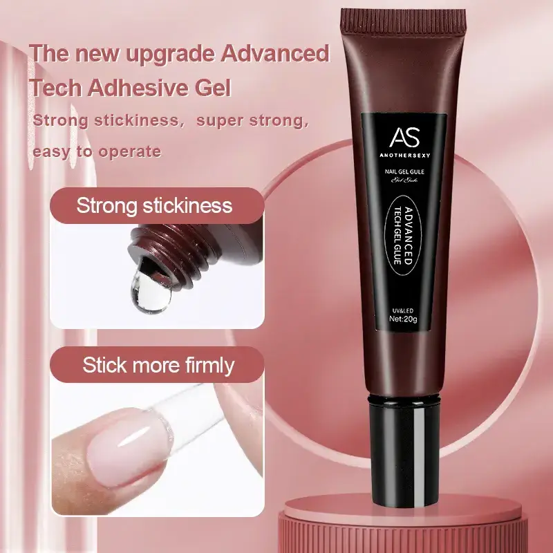 New upgrade advanced tech adhesive gel uv led nail tip glue gel strong nail glue for nail tips