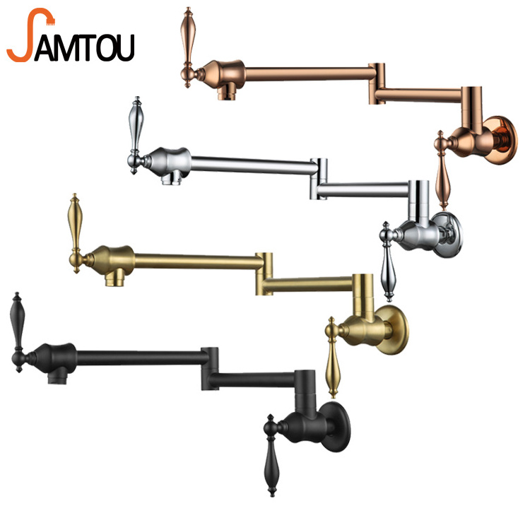 Amazon Hot Sale Classic Wall Mounted Sink Taps Filler Antique Kitchen Mixer Faucets Foldable Oil Rubbed Bronze Kitchen Faucet