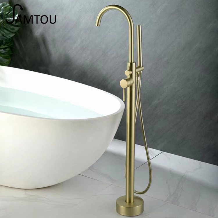 SAMTOU kaiping freestanding bathtub faucet set bathtub mixer faucet bathtub floor stand bath mixer taps bathroom tub faucet