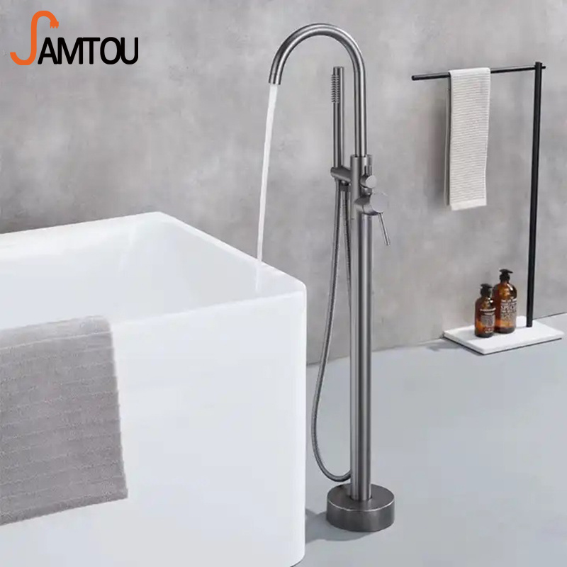 SAMTOU kaiping freestanding bathtub faucet set bathtub mixer faucet bathtub floor stand bath mixer taps bathroom tub faucet