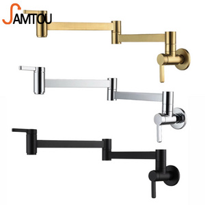 kitchen water tap dual handle faucet 360 double spring wall mounted kitchen faucet pot filler new style flexible kitchen tap fau