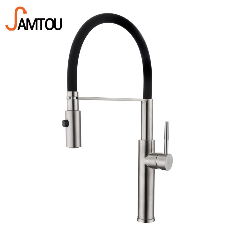 Silicon Spout Pull Down Kitchen Tap 360 Degree Rotatable Design Kitchen Faucet black commercial kitchen sink faucet pull out