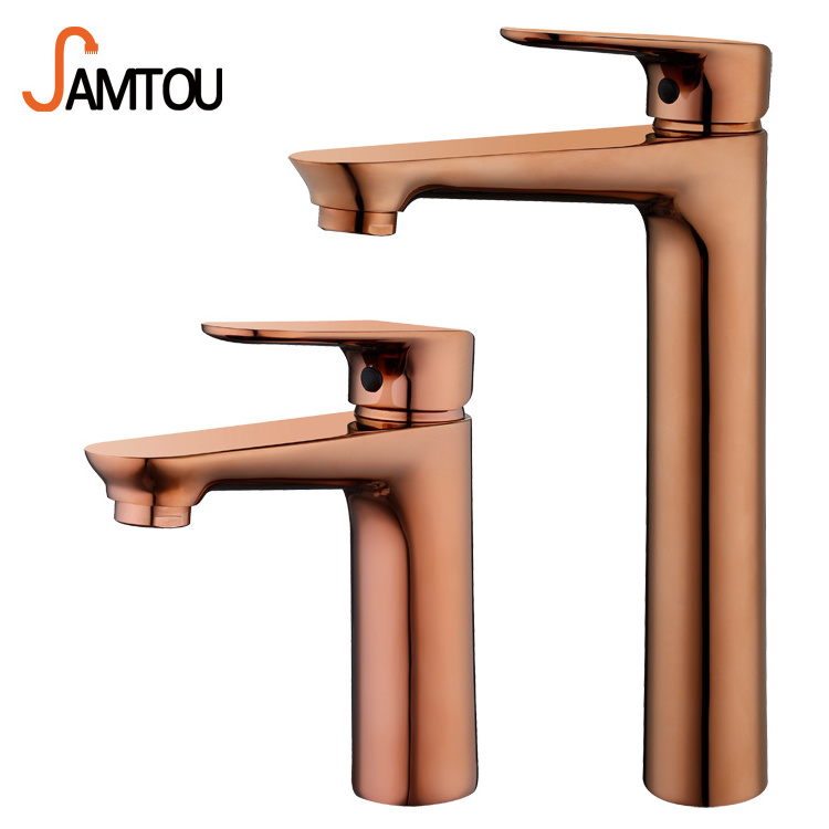 SAMTOU one handle basin faucet, rose gold basin faucet,basin mixer faucets low price bathroom faucets high quality