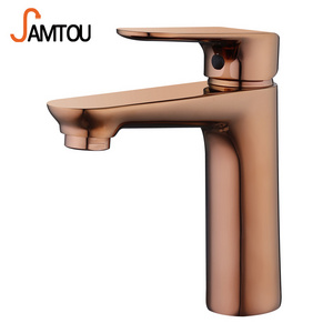 SAMTOU one handle basin faucet, rose gold basin faucet,basin mixer faucets low price bathroom faucets high quality