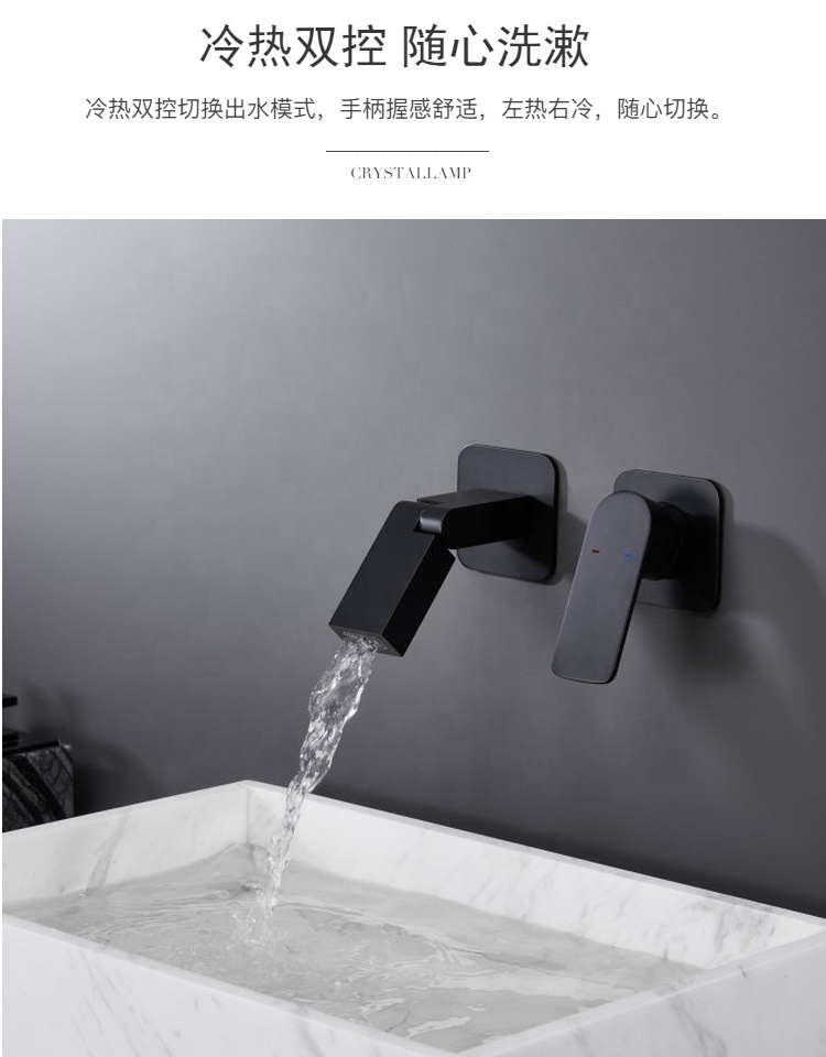 Bathroom Sink Rgb Color Change Hot And Cold Basin Faucet Brass Mixer Tap Sink Faucet Toilet Taps Led Waterfall basin Faucet