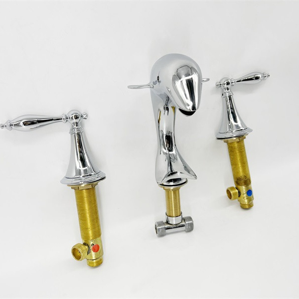 SAMTOU bathroom 3 pcs wash basin gold dolphin faucet, wash hand basin tap