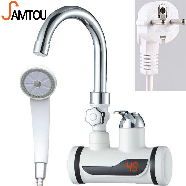 SAMTOU HOT SELLING 3S Instant Tankless 3000W Hot Water Heater Fast Heating Tap Electric Water Kitchen Faucets with LED Digital Display