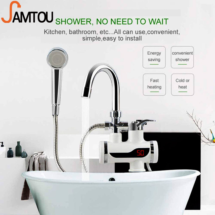 SAMTOU HOT SELLING 3S Instant Tankless 3000W Hot Water Heater Fast Heating Tap Electric Water Kitchen Faucets with LED Digital Display