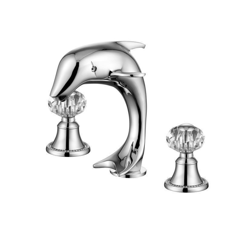 SAMTOU bathroom 3 pcs wash basin gold dolphin faucet, wash hand basin tap