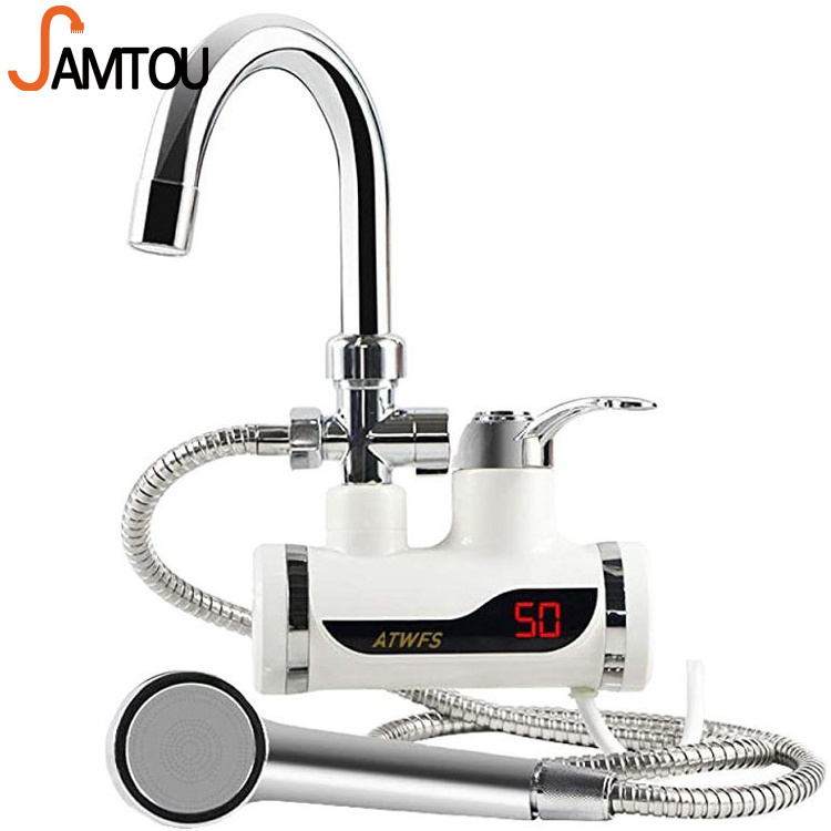 SAMTOU HOT SELLING 3S Instant Tankless 3000W Hot Water Heater Fast Heating Tap Electric Water Kitchen Faucets with LED Digital Display