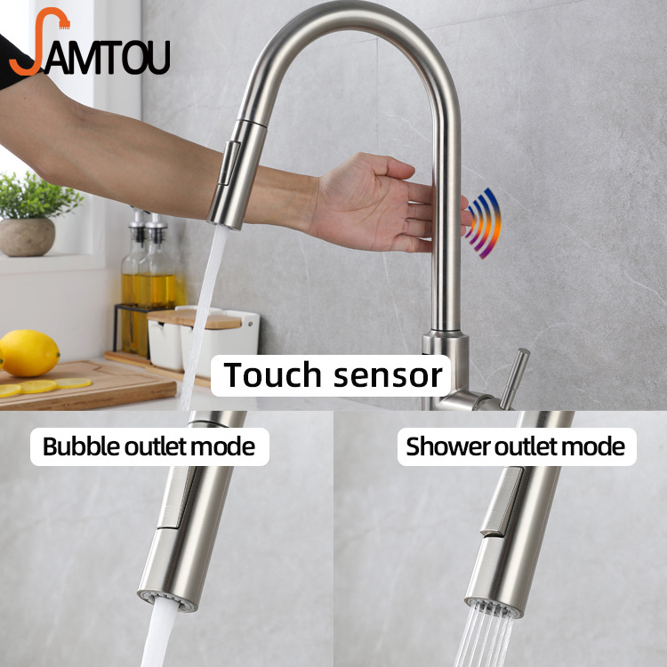 kaiping dreaming single handle kitchen faucet plated chrome stainless steel pull out touchless kitchen faucet black with sensor