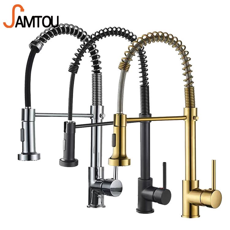 SAMTOU kitchen mixer taps faucet pull down spring kitchen faucet 3 pull out smart kitchen faucet put out stainless steel