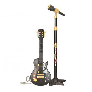 Fashion Electronic Kids Toy Plastic Guitar Karaoke Microphone Combination Musical Instrument Toy Set for Kids