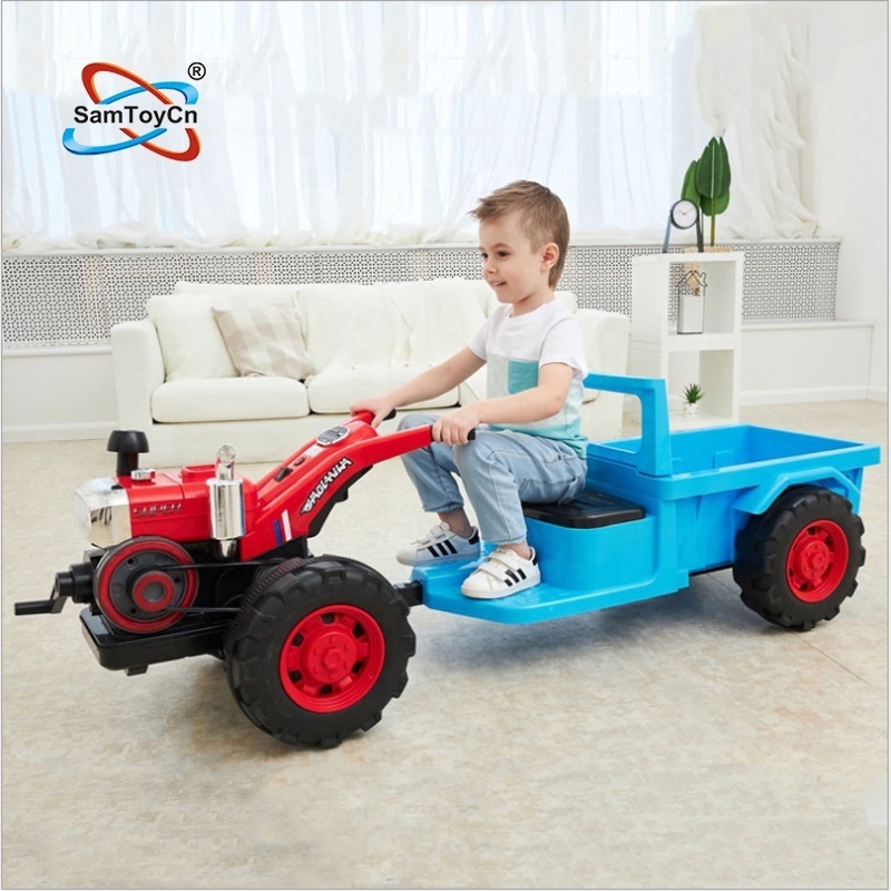 Samtoy Simulation 12V Battery Power 4 Wheels Electric Children Driving Cars Kids Ride on Tractor