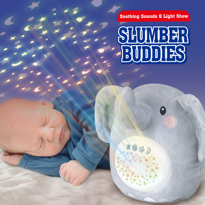 Wholesale Appease Sleep Lamp Musical Soothing Toys Animals Projection Plush Toys with Light for Baby