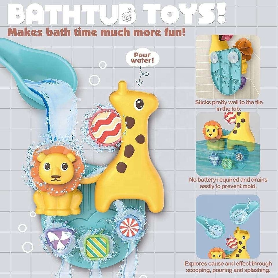 Samtoy Cartoon Spinner Spray Rotating Swimming Pool Baby Bathtub Toys Water Shower Kids Bath Toys With Suction Cup