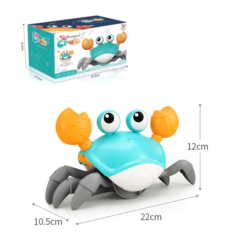 Cute Plastic Wind Up Water Walking Baby Moving Bath Toy Animal Sensing Tummy Escape Dancing Crawling Crab Toy for Infant Gift