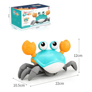 Cute Plastic Wind Up Water Walking Baby Moving Bath Toy Animal Sensing Tummy Escape Dancing Crawling Crab Toy for Infant Gift