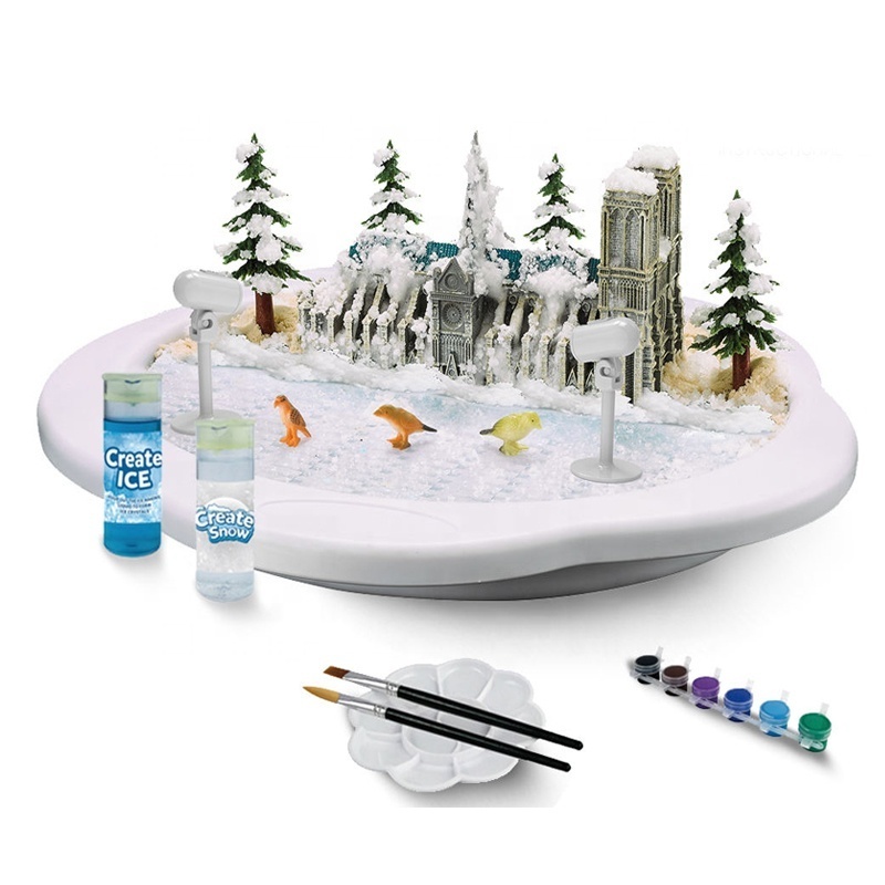 Samtoy DIY STEM Toy Montessori Educational Painting 3D Scene Making Snow Science Experiment Kit for Kids