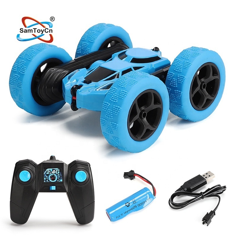 Samtoy 2.4GHz Electric RC Car Juguetes Carros Double Sided Rotating 360 Flips Racing Radio Remote Control Stunt Car for Kids