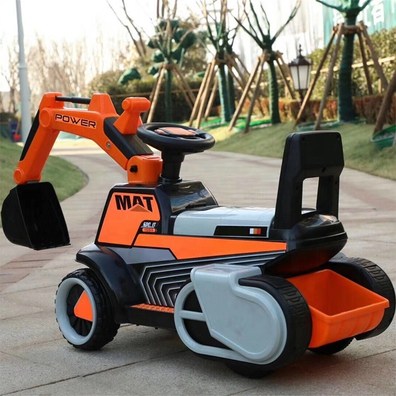 Samtoy Plastic 4 Wheels Sliding Scooter Swing Tractor Kids Toy Car Ride on Excavator for Children