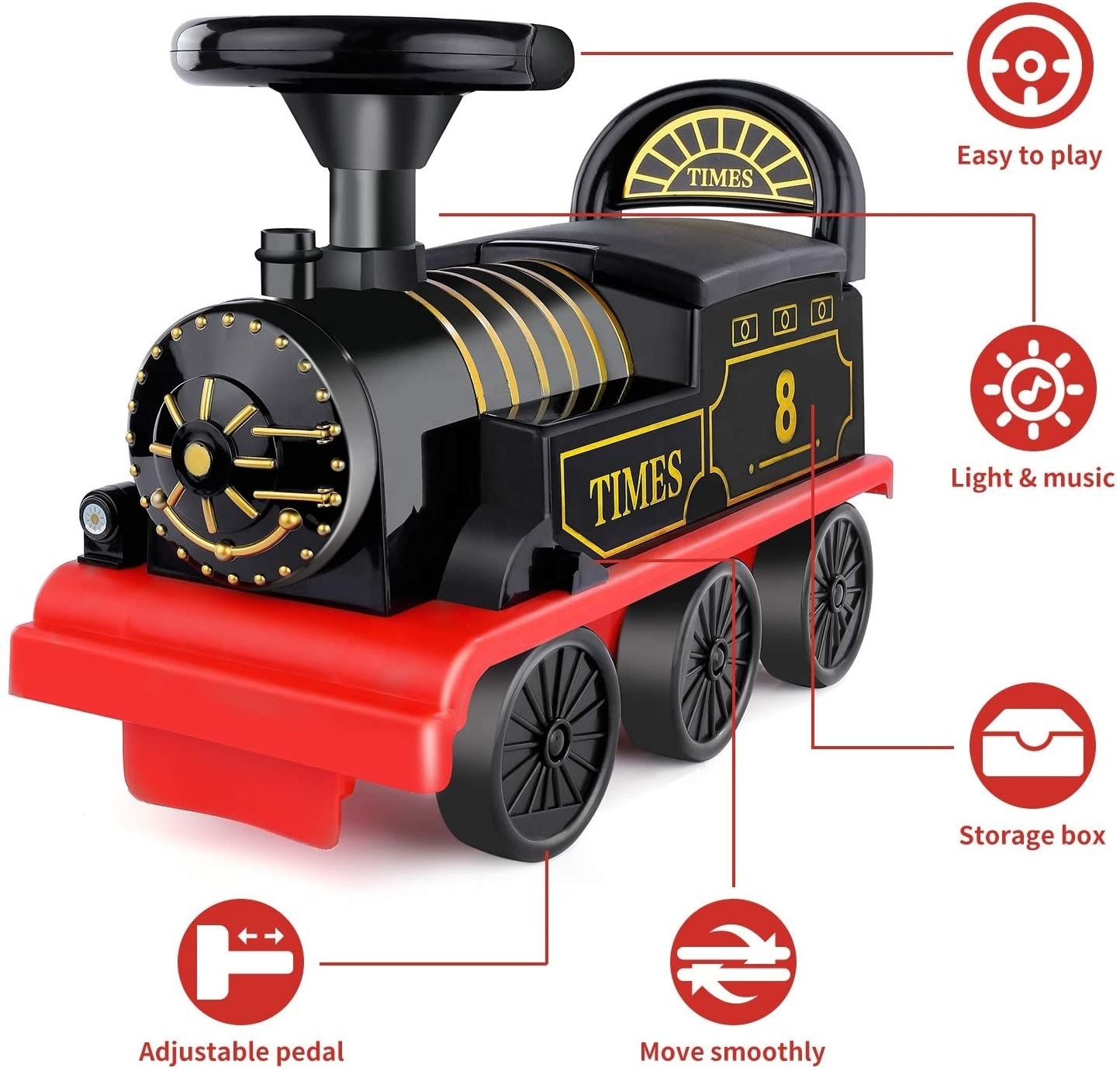 Battery powered Six Wheel Baby Electric Christmas Ride On Train Plastic Big Size Children Kids Ride On Car with Rail Track