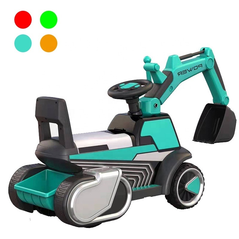 Samtoy Plastic 4 Wheels Sliding Scooter Swing Tractor Kids Toy Car Ride on Excavator for Children