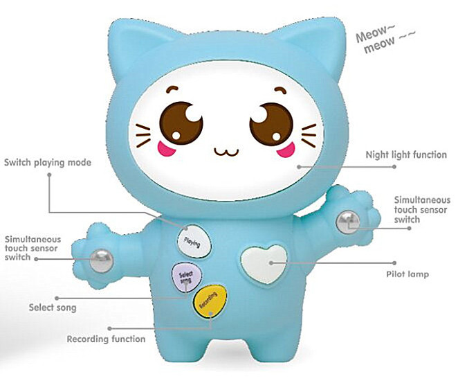 Hand In Hand Music Sound Recording Light Link Link Cat Body Sensor Toy