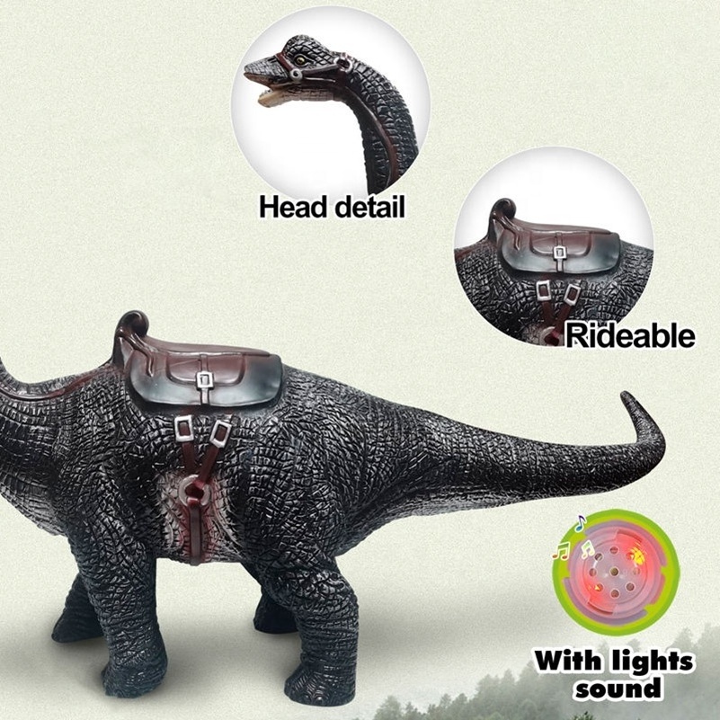 Samtoy Mountable Soft Rubber Riding Man-carrying Animal Toy Kids Big Size Ride On Dinosaur with Roaring Sound and Light